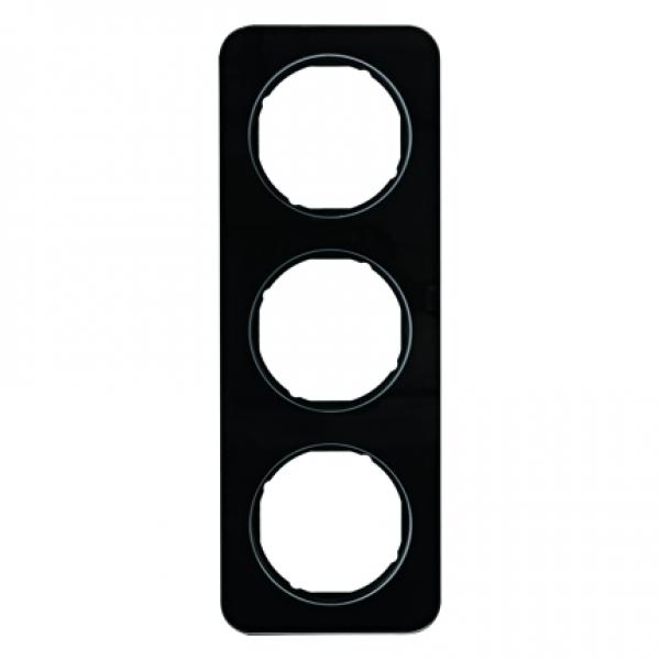 Berker R.1 Rahmen 3-Fach Glas, schwarz 10132116