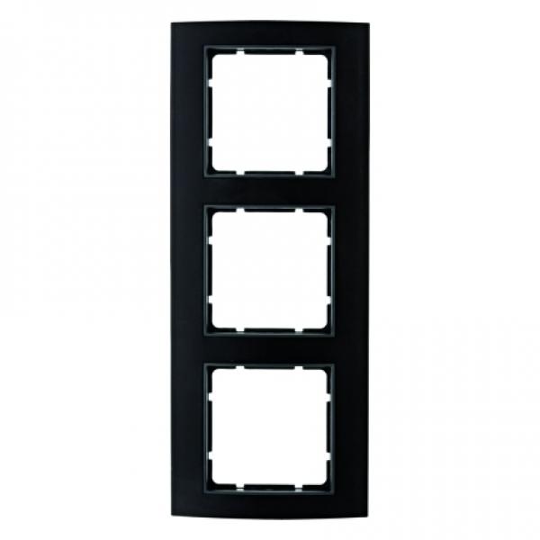 Berker B.3 Rahmen 3-Fach Alu, schwarz/anthrazit 10133005