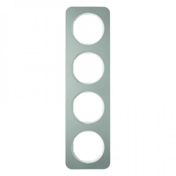 Berker R.1 Rahmen 4-Fach Edelstahl/polarwei§ 10142114