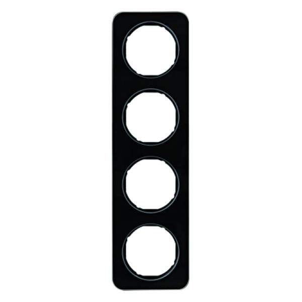 Berker R.1 Rahmen 4-Fach Glas, schwarz 10142116