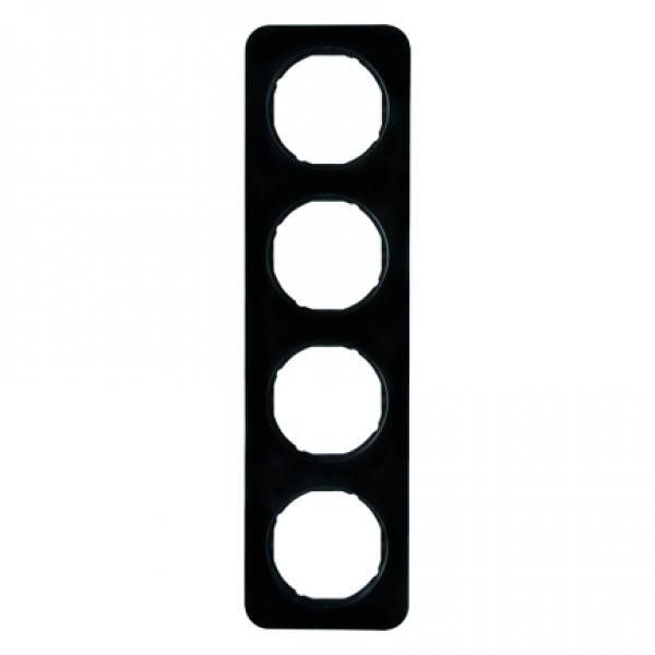 Berker R.1 Rahmen 4-Fach schwarz, gl_nzend 10142145