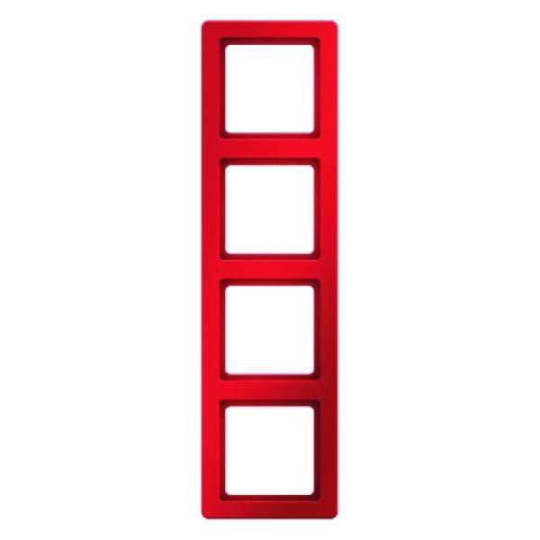 Berker Q.1 Rahmen 4-Fach rot, samt 10146062