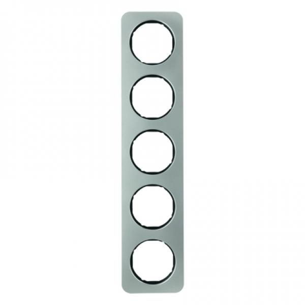 Berker R.1 Rahmen 5-Fach Edelstahl/schwarz 10152104