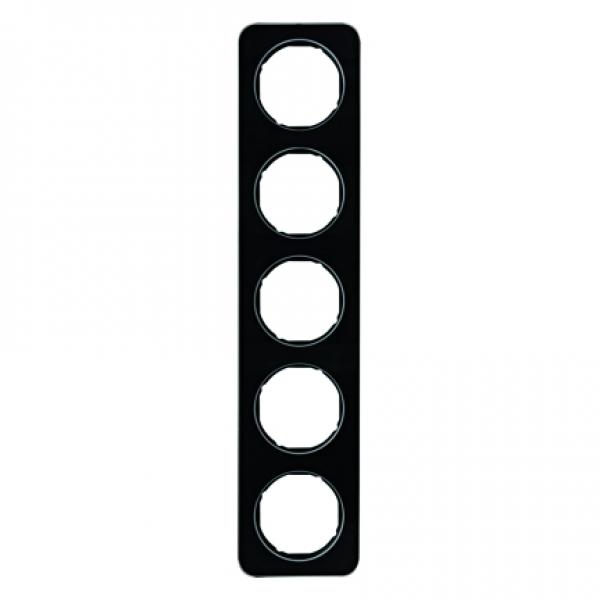 Berker R.1 Rahmen 5-Fach Glas, schwarz 10152116