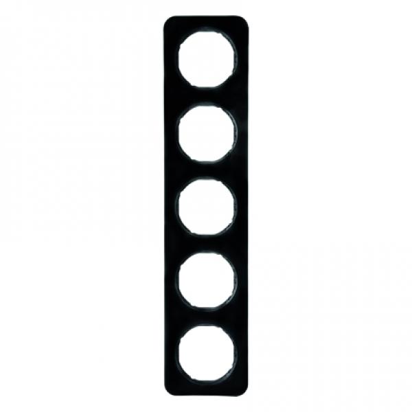 Berker R.1 Rahmen 5-Fach schwarz, gl_nzend 10152145