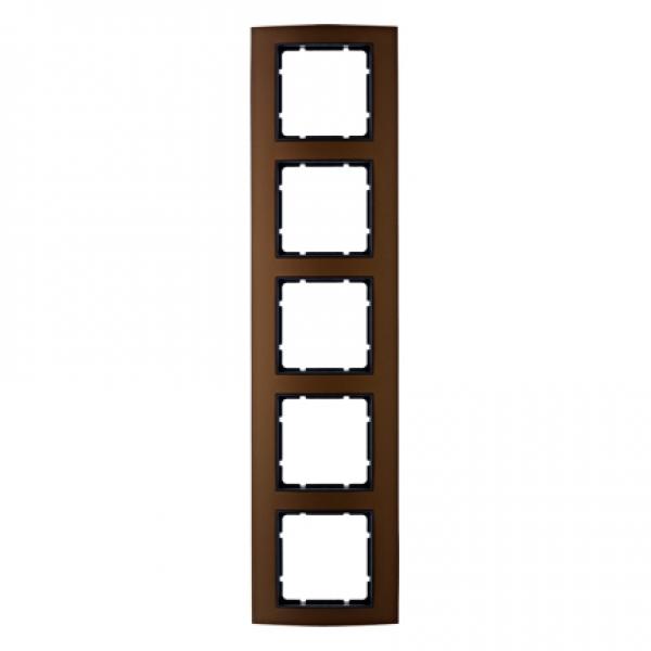 Berker B.3 Rahmen 5-Fach Alu, braun/anthrazit 10153001