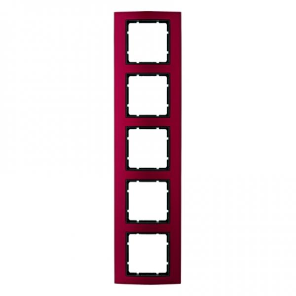 Berker B.3 Rahmen 5-Fach Alu, rot/anthrazit 10153012