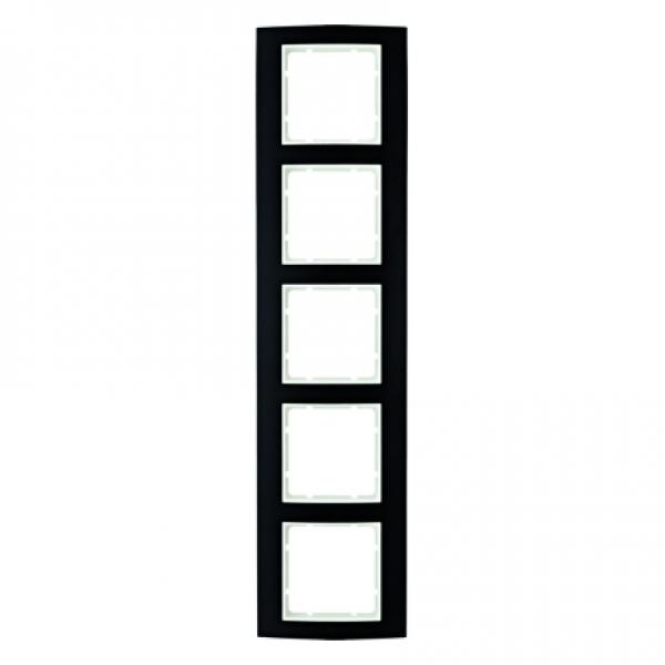 Berker B.3 Rahmen 5-Fach Alu,schwarz/polarwei§ 10153025