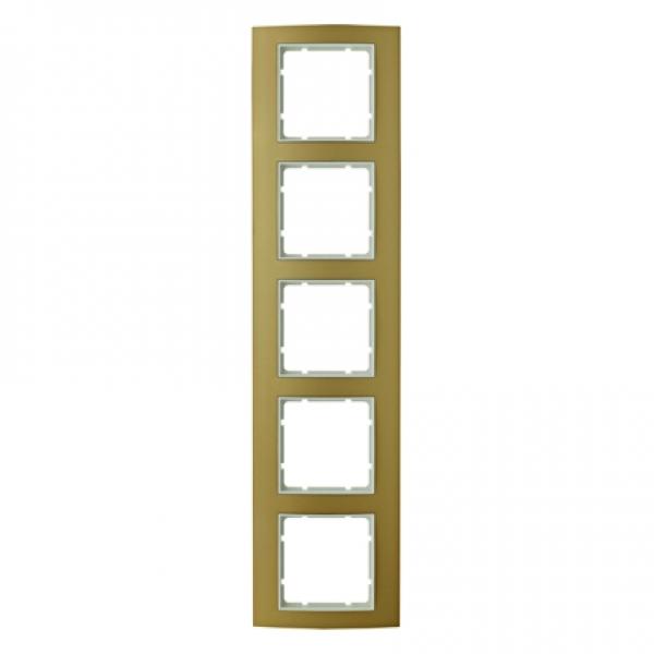 Berker B.3 Rahmen 5-Fach Alu, gold/polarwei§ 10153046