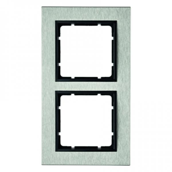 Berker B.7 Rahmen 2-Fach waagerecht Edelstahl/anthrazit 10223606