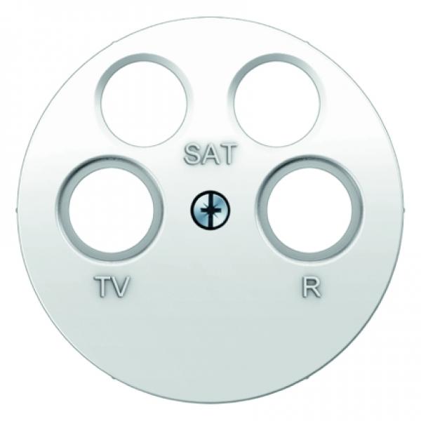 Berker R.1/R.3 Abdeckung Antennendose 4Loch polarweiß, glänzend 14842089