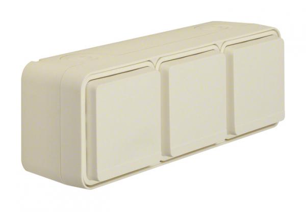 Berker W.1 IP55 Aufputz Steckdose 3fach waagerecht polrweiss matt 47733512