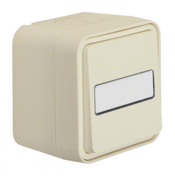 Berker W.1 IP55 Aufputz Wechselschalter mit Beschriftung polarweiss matt 30763552