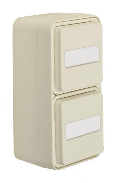 Berker W.1 IP55 Aufputz Steckdose 2fach senkrecht Beschriftbar polarweiss matt 47703552