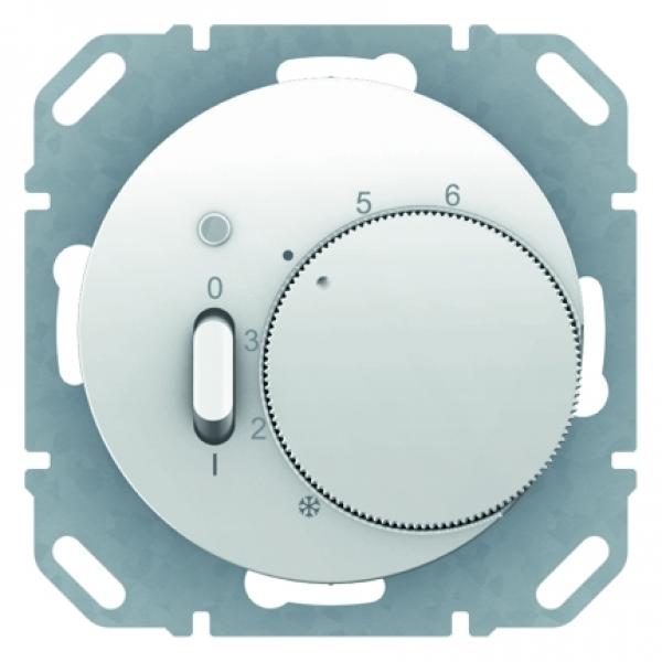 Berker Temperaturregler mit …ffner, ZentralstŸck, Wippschalter und LED Berker R.1/R.3 polarwei§, gl_nzend 20302089