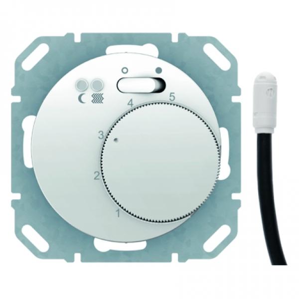 Berker Fu§bodentemperaturregler mit Schlie§er, ZentralstŸck, Wippschalter, Berker R.1/R.3 polarwei§, gl_nzend 20342089