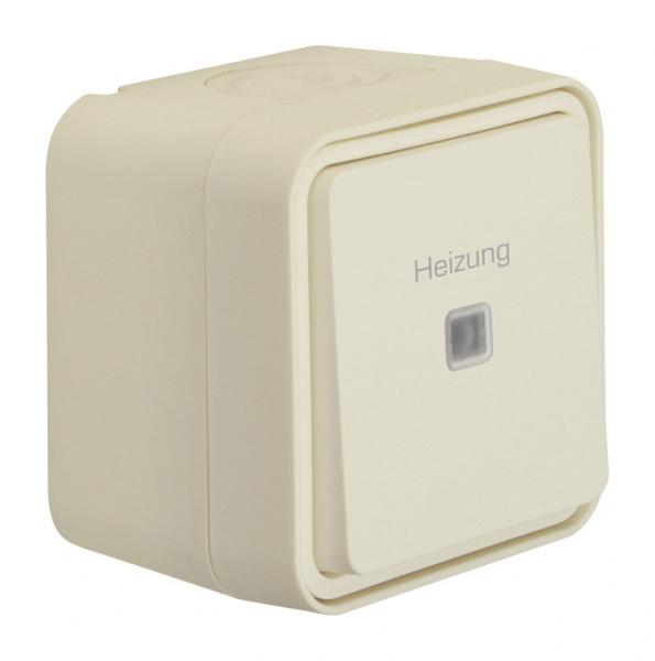 Berker W.1 IP55 Aufputz Heinzungs Notschalter "Heizung"  polarweiss matt  35663502