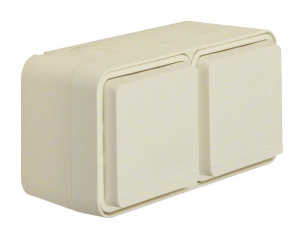 Berker W.1 IP55 Aufputz Steckdose 2fach waagerecht polarweiss matt 47843512