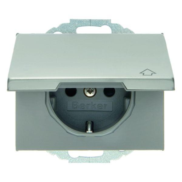Berker K.5 Steckdose mit Klappdeckel IP44  Edelstahl Rostfrei 47517204
