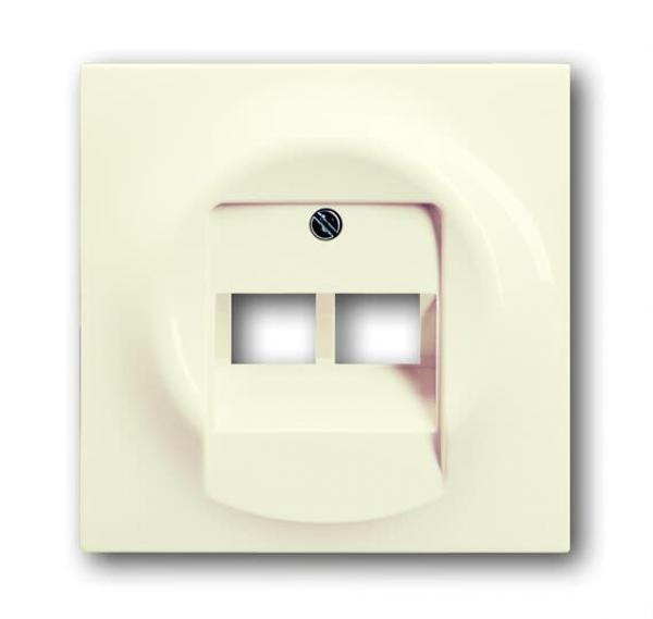 B+J impuls, Abdeckung fŸr UAE-Anschlussdosen, 2-fach, elfenbein/wei§ 1803-02-72