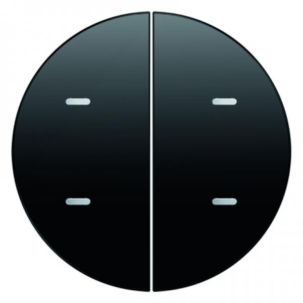 Berker Tast-Abdeckung 2fach fŸr Tastsensor-Modul Berker R.1/R.3 schwarz, gl_nzend 75162865