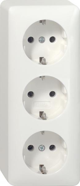 Gira SCHUKO 3f senkr. AP Reinweiß 078913