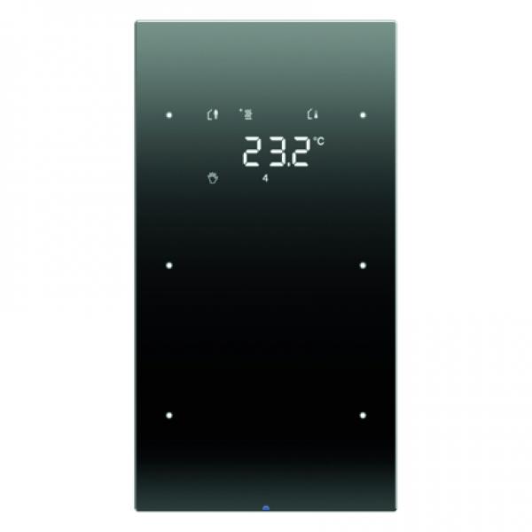 Berker Touchsensor 2fach mit Temperaturregler Berker R.3 Glas, schwarz 75642055