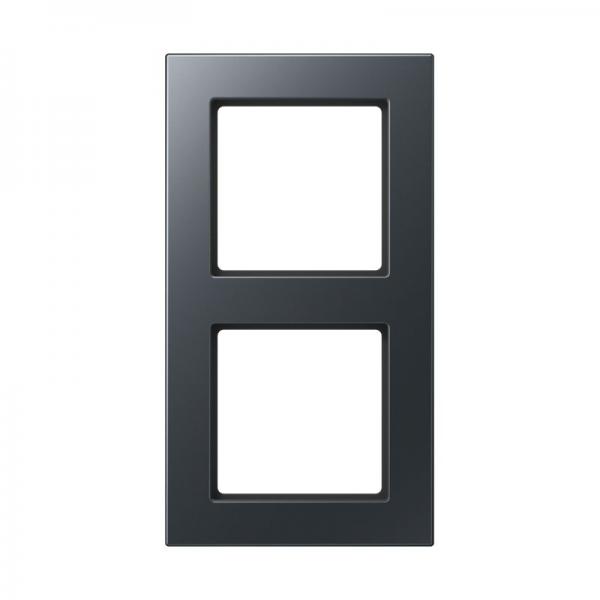 Jung Rahmen 2-fach, senkrechte und waagerechte Montage, Thermoplast lackiert, A 550, anthrazit matt A5582BFANM
