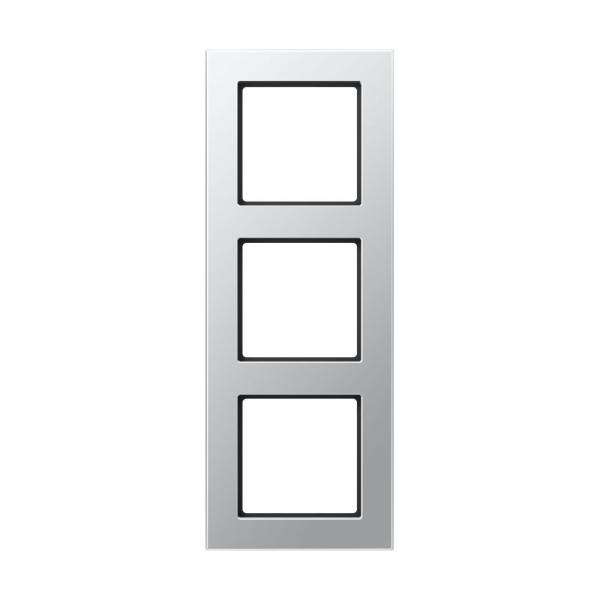 Jung Rahmen 3-fach, senkrechte und waagerechte Montage, Thermoplast lackiert, A 550, aluminium A5583BFAL