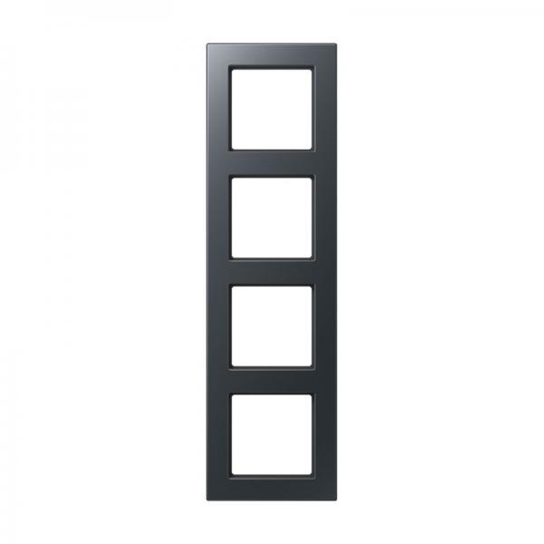 Jung Rahmen 4-fach, senkrechte und waagerechte Montage, Thermoplast lackiert, A 550, anthrazit matt A5584BFANM