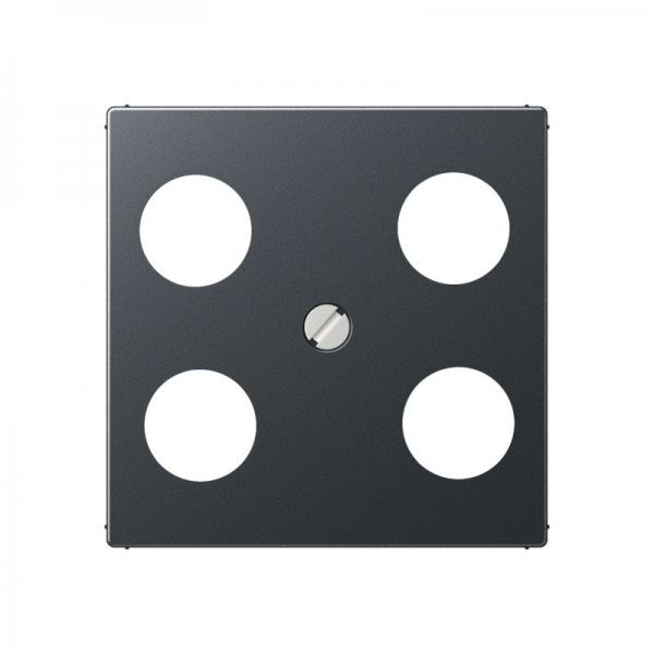 Jung Abdeckung für 4-Loch SAT-TV-Steckdose (Hirschmann), Thermoplast lackiert, Serie A, anthrazit matt A561-4SAT1ANM
