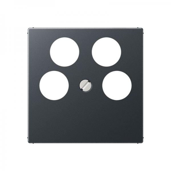 Jung Abdeckung für 4-Loch SAT-TV-Steckdose (Ankaro), Thermoplast lackiert, Serie A, anthrazit matt A561-4SAT2ANM