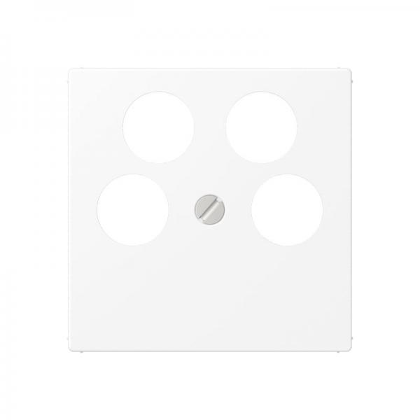 Jung Abdeckung für 4-Loch SAT-TV-Steckdose (Ankaro), Thermoplast lackiert, Serie A, schneeweiß matt A561-4SAT2WWM