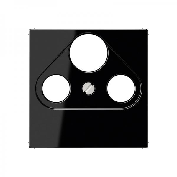 Jung Abdeckung für Universal-Sat/BK-Dosen, Thermoplast, Serie A, schwarz A561BFPLSATSW