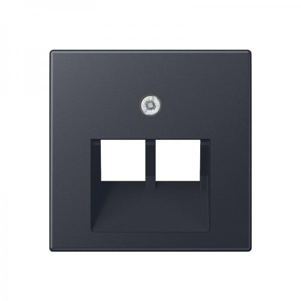 Jung Abdeckung für IAE/UAE-Anschlussdosen 2 x 8-polig, Thermoplast lackiert, Serie A, anthrazit matt A569-2BFPLUAANM