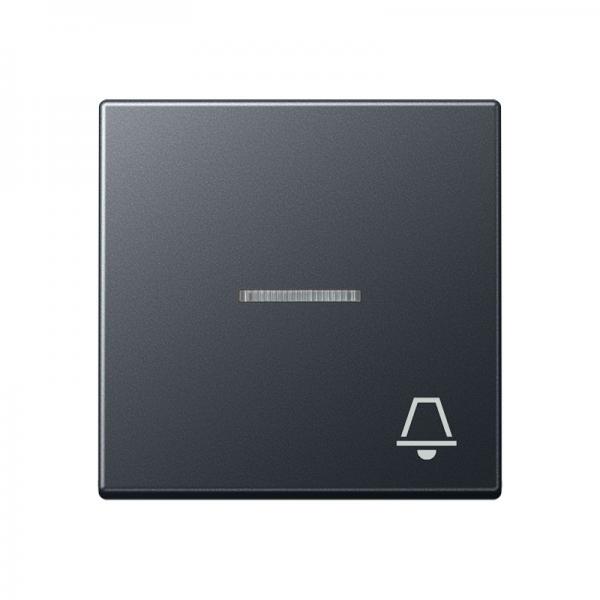 Jung Wippe 1fach mit Lichtleiter, Symbol Klingel, Thermoplast lackiert, Serie A, anthrazit matt A590BFKO5KANM