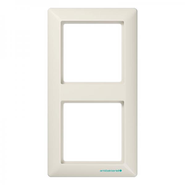 Jung Rahmen 2-fach, senkrechte und waagerechte Montage, Duroplast antibakteriell, AS 500 antibakteriell, weiß ABAS582