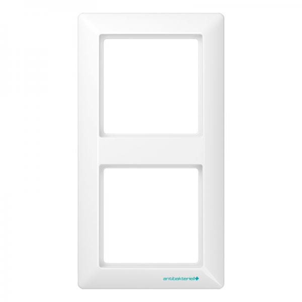 Jung Rahmen 2-fach, senkrechte und waagerechte Montage, Duroplast antibakteriell, AS 500 antibakteriell, alpinweiß ABAS582WW