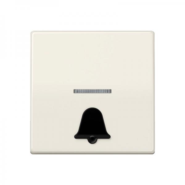 Jung Wippe 1fach mit Lichtleiter, mit abtastbarem Symbol "Klingel", Duroplast antibakteriell, Serie AS, weiß ABAS591K1KO5