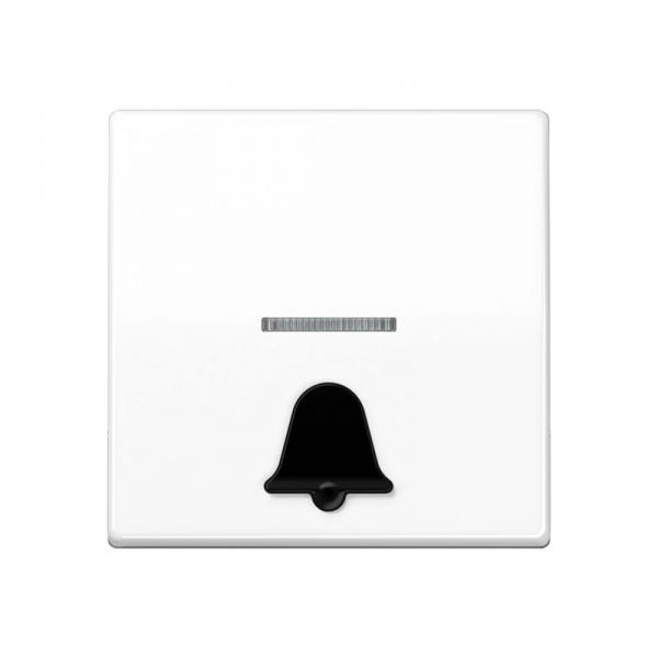 Jung Wippe 1fach mit Lichtleiter, mit abtastbarem Symbol "Klingel", Duroplast antibakteriell, Serie AS, alpinweiß ABAS591K1KO5WW