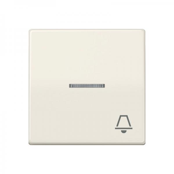 Jung Wippe 1fach mit Lichtleiter, Symbol Klingel, Duroplast antibakteriell, Serie AS, weiß ABAS591KO5K