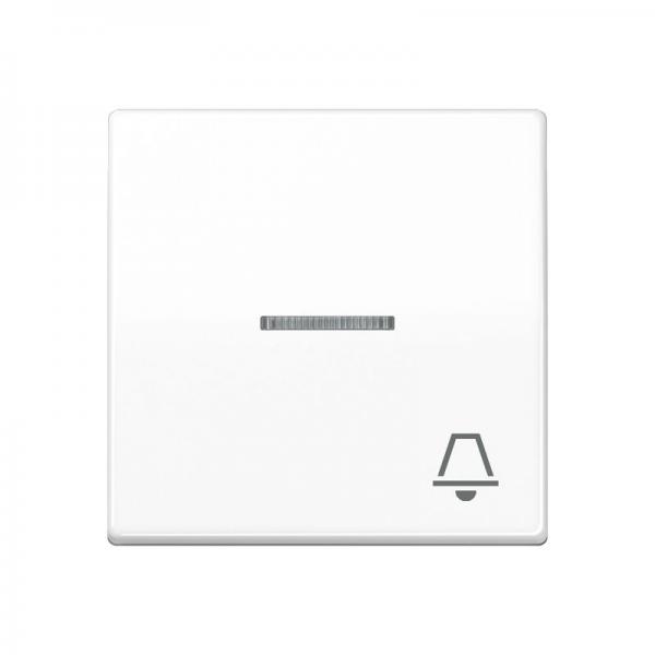 Jung Wippe 1fach mit Lichtleiter, Symbol Klingel, Duroplast antibakteriell, Serie AS, alpinweiß ABAS591KO5KWW