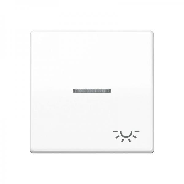 Jung Wippe 1fach mit Lichtleiter, Symbol Licht, Duroplast antibakteriell, Serie AS, alpinweiß ABAS591KO5LWW