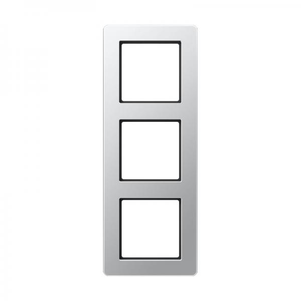 Jung Rahmen 3-fach, senkrechte und waagerechte Montage, Thermoplast lackiert, A flow, aluminium AF583BFAL