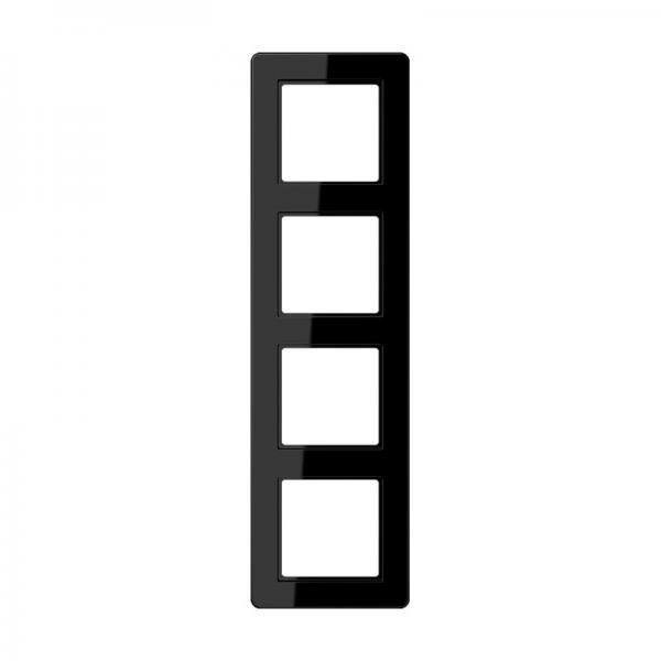 Jung Rahmen 4-fach, senkrechte und waagerechte Montage, Thermoplast, A flow, schwarz AF584BFSW