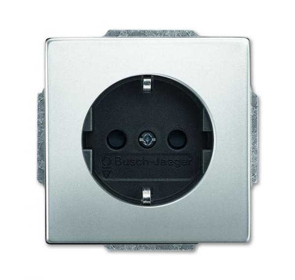 B+J pur edelstahl, Steckdose edelstahl 20EUC-866