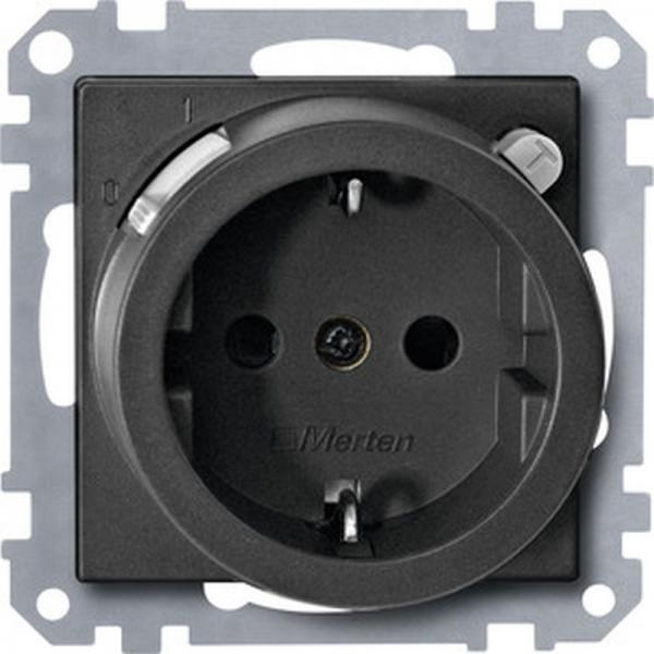 Merten FI-SCHUKO-Sicherheitssteckdosen-Einsatz mit BRS, anthrazit, System M 232814