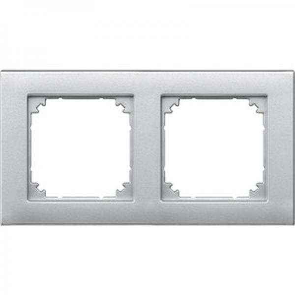 Merten M-PLAN II-Rahmen, 2fach, bündiger Einbau, aluminium 488260
