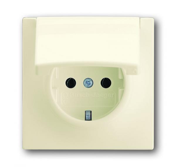 B+J impuls, Steckdose mit Klappdeckel, elfenbein/weiß 20 EUK-72
