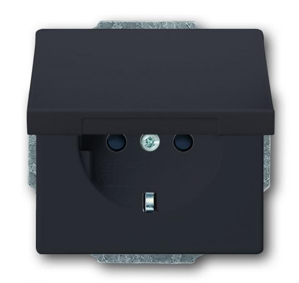 B+J carat®,Steckdose mit Klappdeckel, anthrazit 20 EUK-81